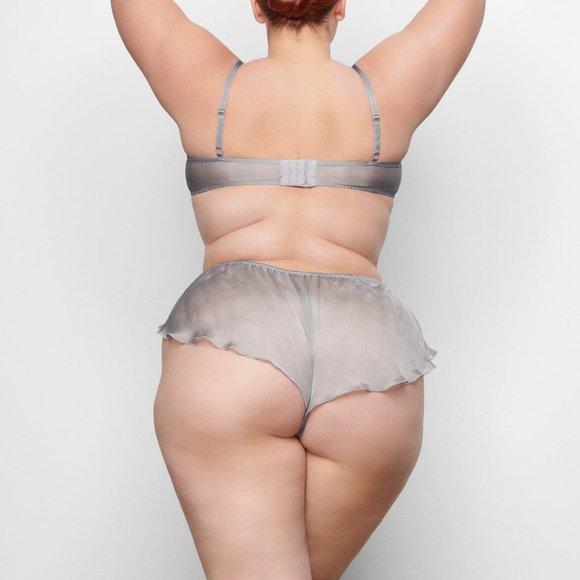 SKIMS Romance Garter Bikini Charcoal Womens XL - Picture 5 of 16